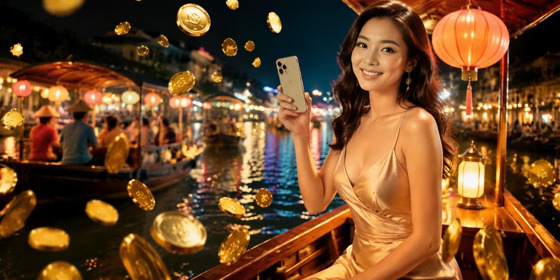 Người dùng tại chợ đêm Huế trải nghiệm casino mobile và cá cược trực tuyến